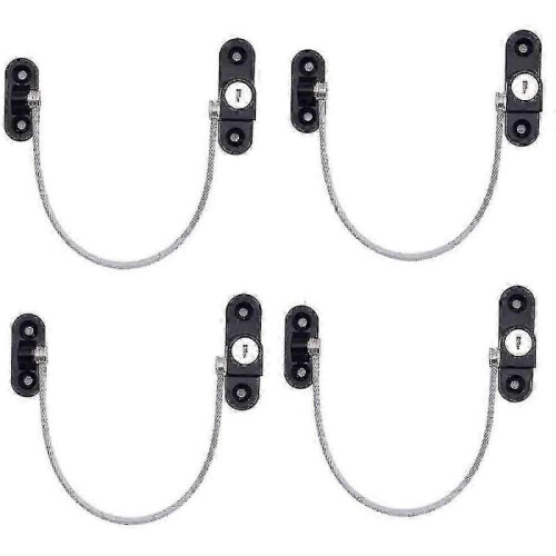 (Black) 4 Pcs Window Restrictor Locks Window Restrictors Baby Security Window Locks Window Locks Door Locks - JA