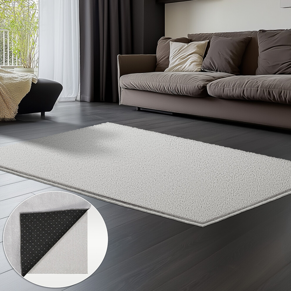 VOUNOT Living Room Rug Ultra Soft Shaggy Area Rug Modern Carpet 80x150cm Cream-image-OPC-PHQX9YQ-NEW