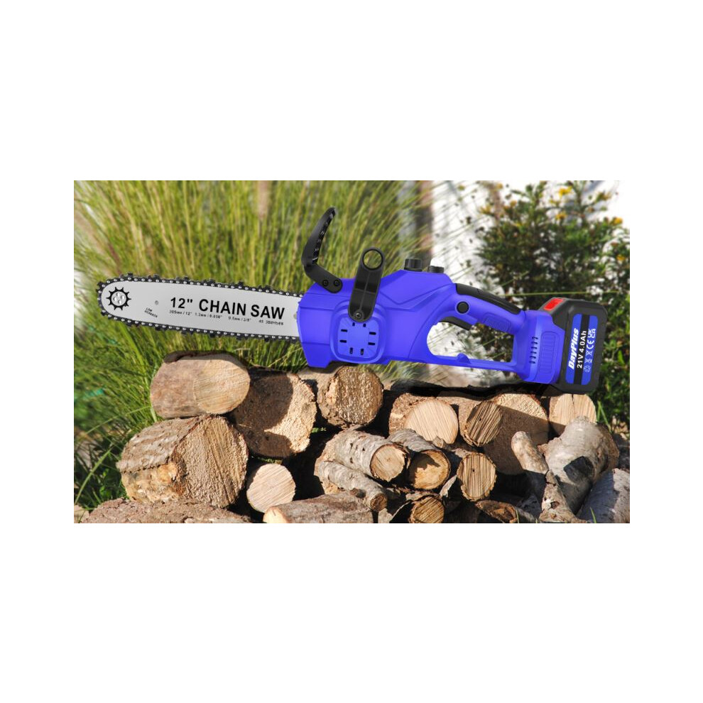 (36V/16"  with 2 Batteries) 2/16 Inch Electric Chainsaw Lightweight Cordless Chainsaw with Oiler System for Wood Cutting Tree Pruning Branches Trimming