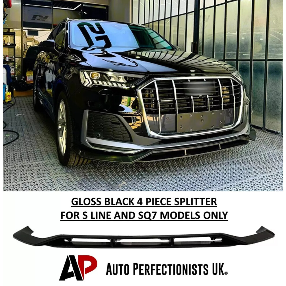 For Audi Q7 S Line Sq7 Front Splitter Spoiler Lip Body Kit Aero 2020+ 5061072667008