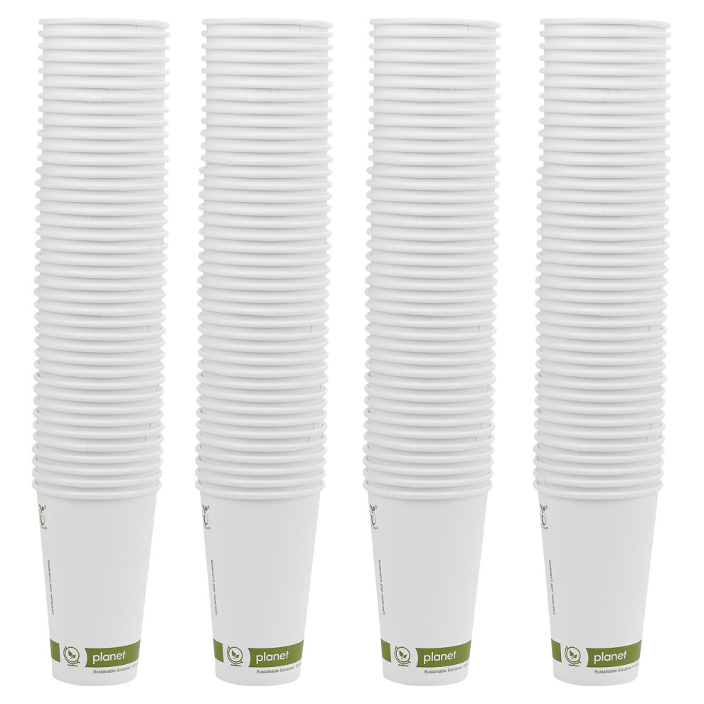 Urbn Living (200) Paper Coffee Cups 16Oz White Compostable Takeaway