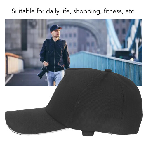 Safe Bump Cap Adjustable Baseball Hat ABS Inner Breathable Cotton Lightweight Work Hat Black 2