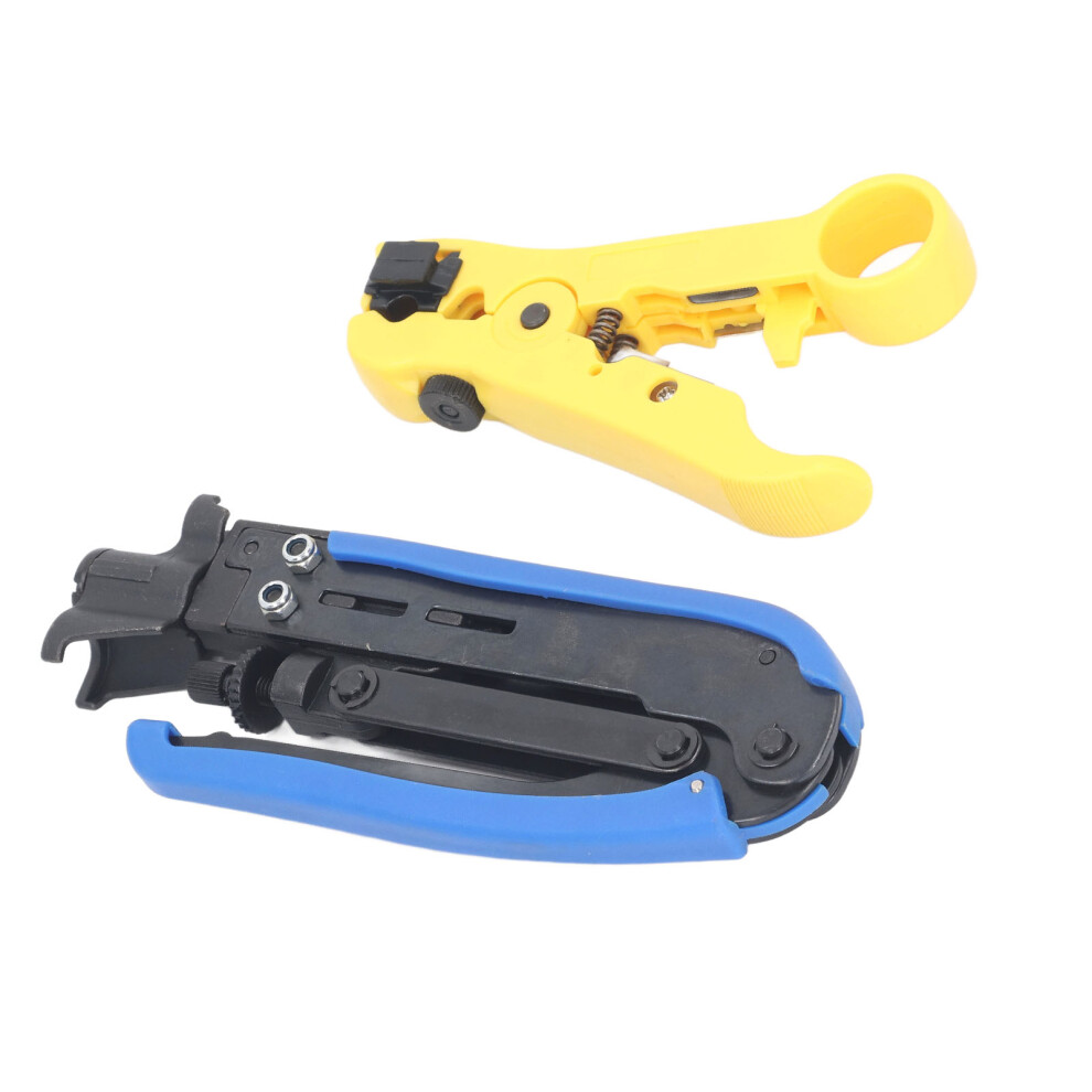 Coaxial Cable Crimping Pliers Combination Tool Adjustable Portable Coax Stripper Crimper Tool Kit 4691314566168