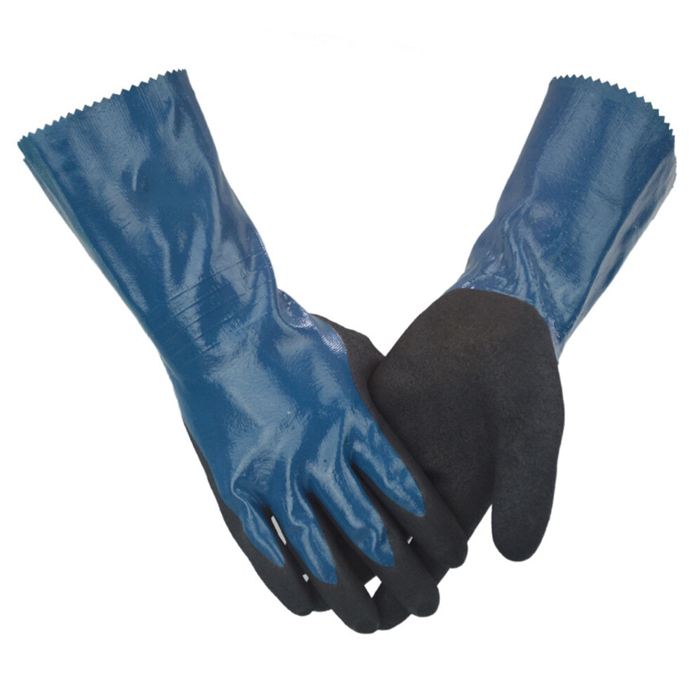 Long Gloves Nitrile Rubber Nylon Gloves Oil And Chemical Resistance Protection Gloves For Repair Work Wgâ528L 10 8781314566148