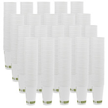 (1000) Paper Coffee Cups 16oz White Compostable Takeaway
