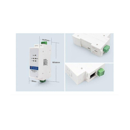 Rail350vip Module -DR302 Din Rail Serial RS485 to Ethernet TCP IP Server Module Ethernet ...