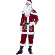 (M, Red B) Adults Plush Santa Claus Suit Father Christmas Fancy Dress Cosplay Costume Party Outfit (red A, L)