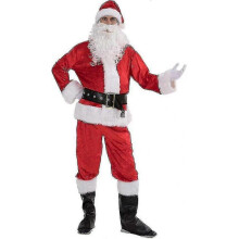 (M, Red a) Adults Plush Santa Claus Suit Father Christmas Fancy Dress Cosplay Costume Party Outfit (red A, L)