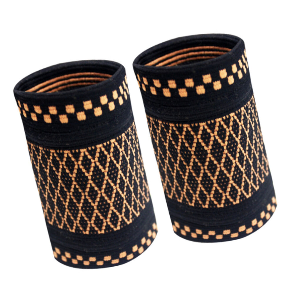 1 Pairs Copper Wrist Compression Brace Wrist Compression Supports Elastic Coppe Sweat Absorption Nylon Knit Sports Brace L