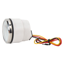 DC 9‑32V 52MM Boat Round Digital Hour Meter High Precise Hourmeter Round Gauge for RVs Yachts Fishing Boats White Dial Silver Bezel