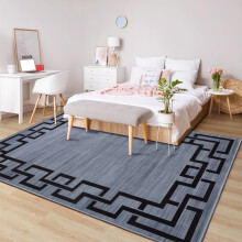 (160 x 230 cm (5 ft 3 in x 7 ft 8 in)– Large Area Rug for Living Room Bedroom Lounge, Grey Black) Printed Modern Grey Rugs Area Carpet Runner Mat