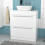 NES Home Nes Home 800mm White Basin Vanity And Rounded Rectangle Basin Sink Unit 2