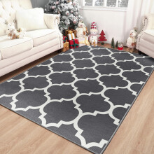 (160 x 230 cm (5 ft 3 in x 7 ft 8 in)– Large Area Rug for Living Room Bedroom Lounge, Grey White) Printed Modern Grey Rugs Area Carpet Runner Mat