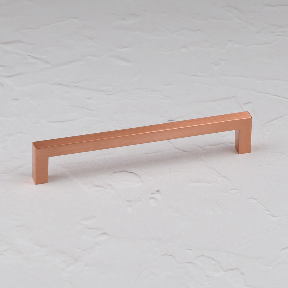 160mm Satin Copper Kitchen Cupboard Handle Square Rose Gold Cabinet Drawer Pull Wardrobe Furniture Replacement Upcycle - Image 4