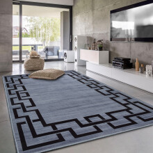 (200 x 290 cm (6 ft 7 in x 9 ft 6 in)– Extra Large Area Rug for Living Room/Bedroom/Dining Room, Grey Black) Printed Modern Grey Rugs Area Carpet Runner Mat