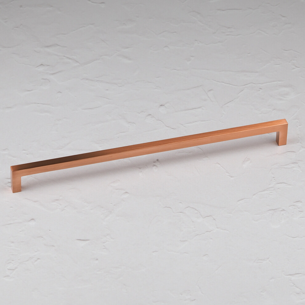 (320Mm Handle) Satin Copper Cabinet Handle Rose Gold Square D-Bar 5060796708363