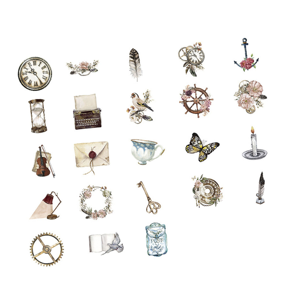 46pcs Vintage Scrapbooking Sticker DIY Rich Patterns Self Adhesive Photo Album Decorative Stickers for Journals-image-OPC-PHQXCQ8-NEW
