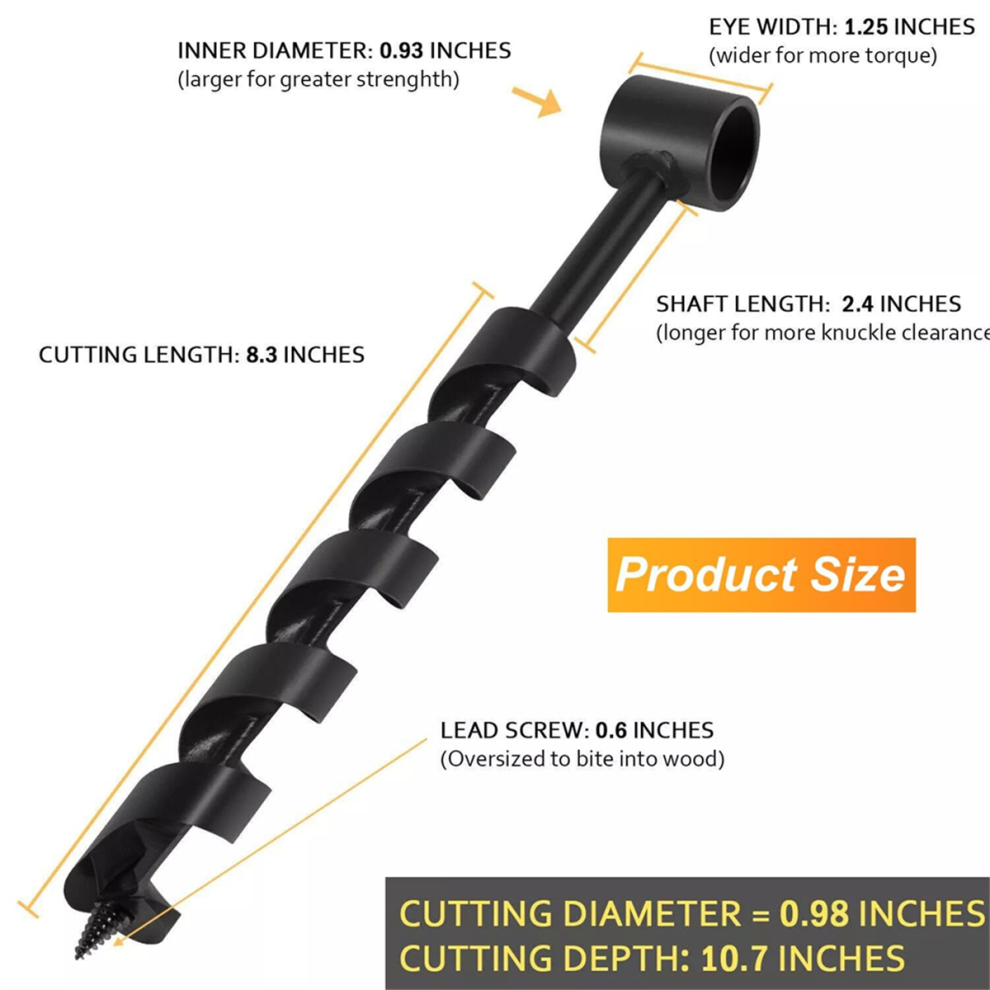 Kit Sopravvivenza Esterno Trapano Manuale A Coclea - Chiave Per Legno, Sopravvivenza, Bushcraft, Campeggio, Esterno In Acciaio Chiave Per Campeggio E - Foto 6