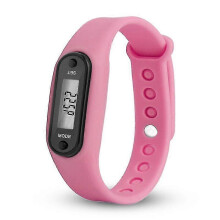 (pink) LCD Wrist Watch Pedometer Sports Step Distance Calorie Counter Bracelet