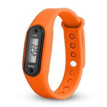 (orange) LCD Wrist Watch Pedometer Sports Step Distance Calorie Counter Bracelet