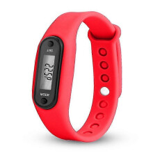 (red) LCD Wrist Watch Pedometer Sports Step Distance Calorie Counter Bracelet