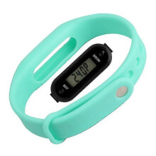 (cyan) LCD Wrist Watch Pedometer Sports Step Distance Calorie Counter Bracelet