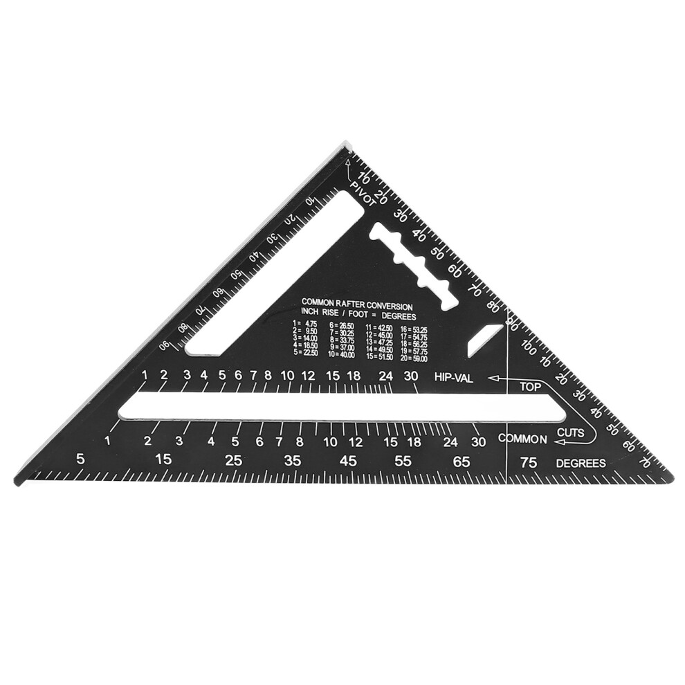 Triangle Ruler 7In Carpenter Square Aluminum 90 Degrees 45 Degrees Portable Woodworking Measuring Tool For Diy 3361314580969