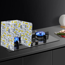 Oil Splash Baffle Foldable Heat Resistant Aluminum Foil Cooking Splashproof Guard for Kitchen Frying Pan Smiling Face