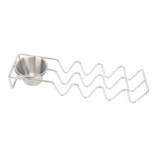 Tabletop Taco Stand Taco Shell Mold Stainless Steel Taco Tray with Sauce Bowl for Home Kitchen Restaurant 4 Cell