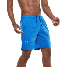 g gradual Mens 7 Workout Running Shorts Snel drogende lichtgewicht sportshorts met ritszakken (blauw medium)