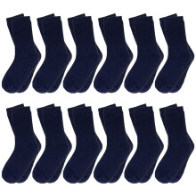 Falari 12-Pack Calzini da bambino in cotone per bambini piccoli, taglia 4-6, blu navy