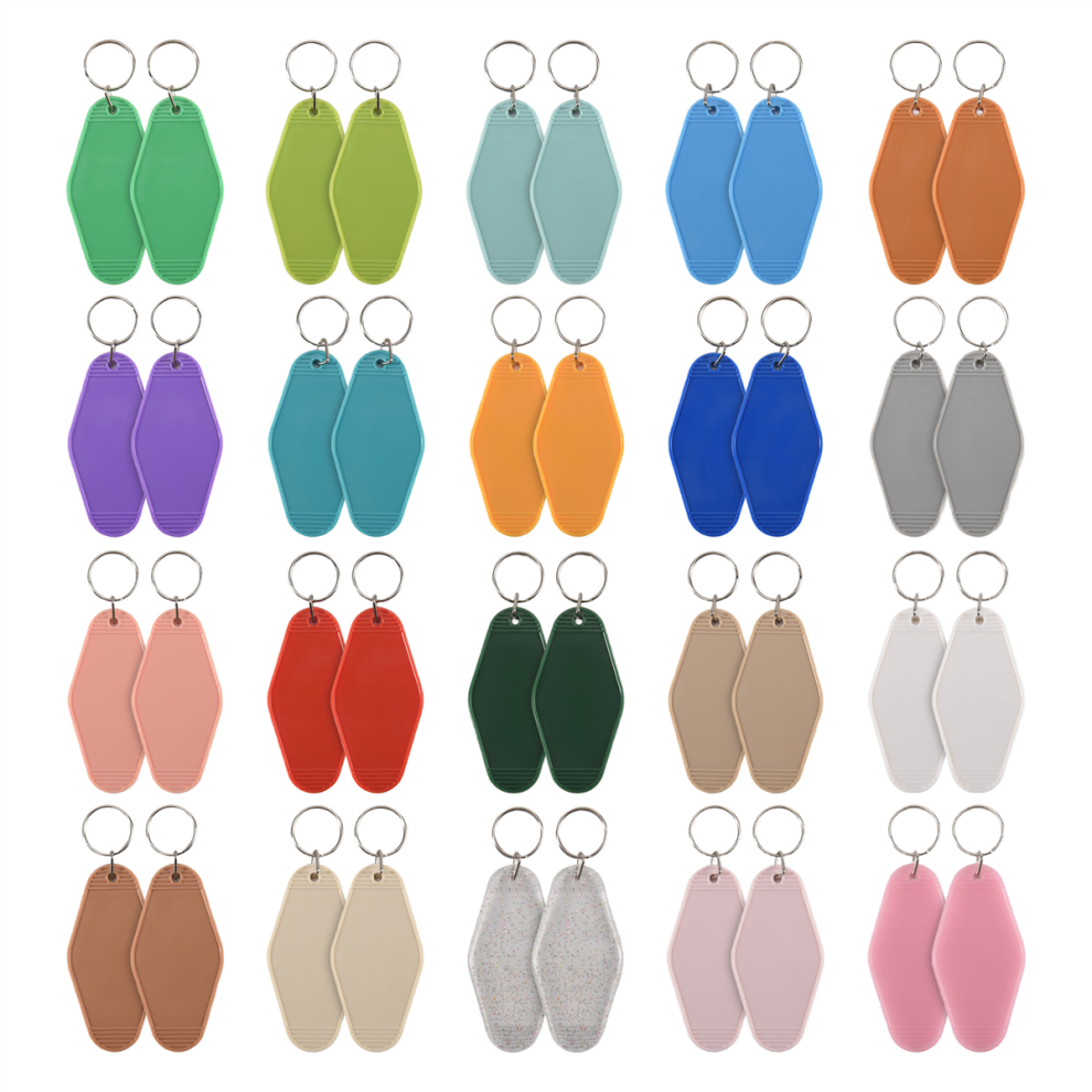 40 StüCk Hotel-SchlüSselanhäNger, Blanko, 20 Farben, Kunststoff-Rhombus-Motel-SchlüSselanhäNger-image