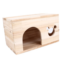Animal Wooden House Bottomless Spacious Pet Hideout Hut for Rabbit Large Medium Small Cat Chinchillas