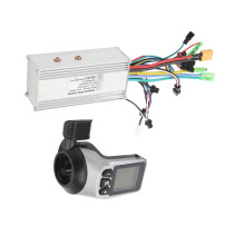 Electric Bike Sine Wave Brushless Controller Kit 36V 48V 1000W 38A 3 Modes Controller 124DX Thumb Throttle Panel Display for Electric Bicyc