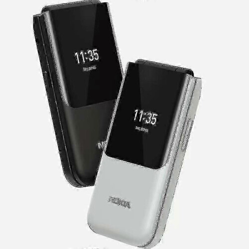 (Silver) 2720 Flip Phone Dual Screen Dual Sim Dual Standby Function Elderly Phone 2