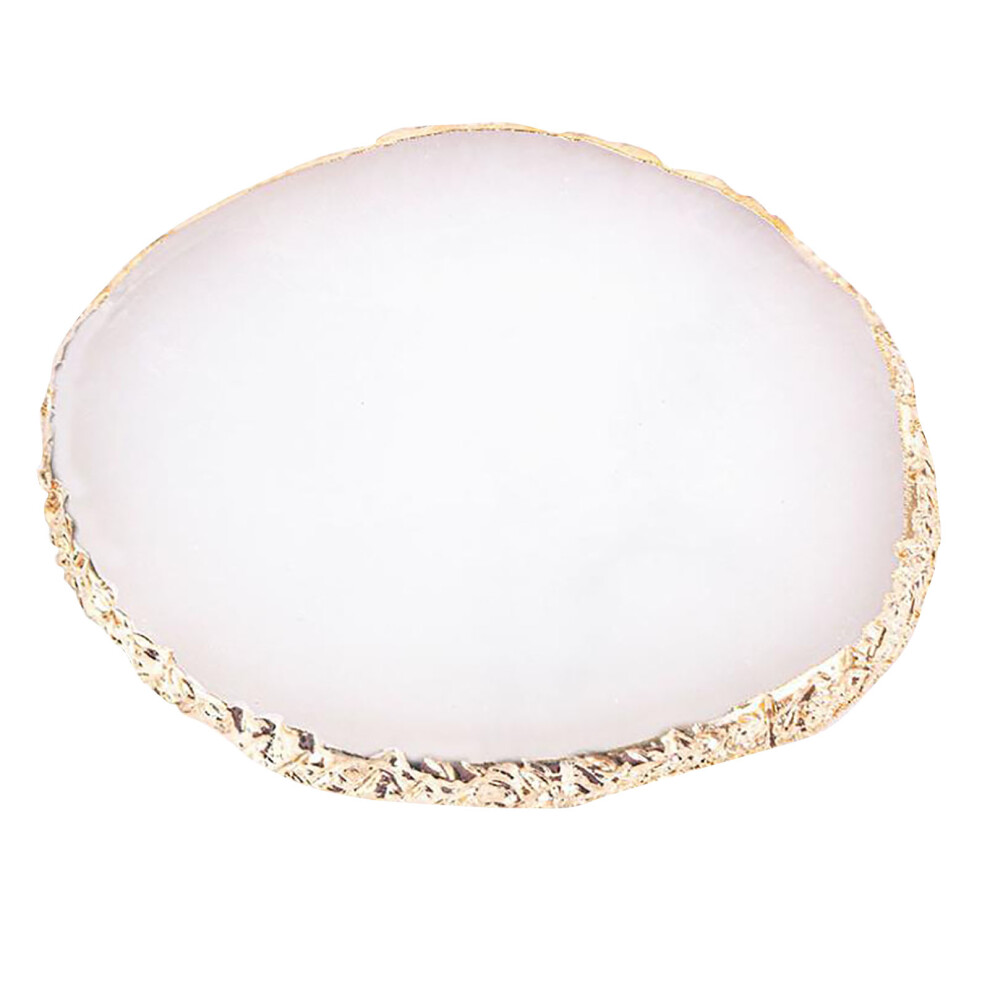 Nail Art Palette Gold Hem Trim Agate Texture Resin Nail Art Color Mixing Display Board for Nail Salon White