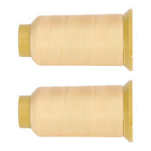 2pcs Sewing Thread Cones High Tensile Strength Preventing Breakage 2187 Yards Each 3 Strand Embroidery Thread Spools Beige