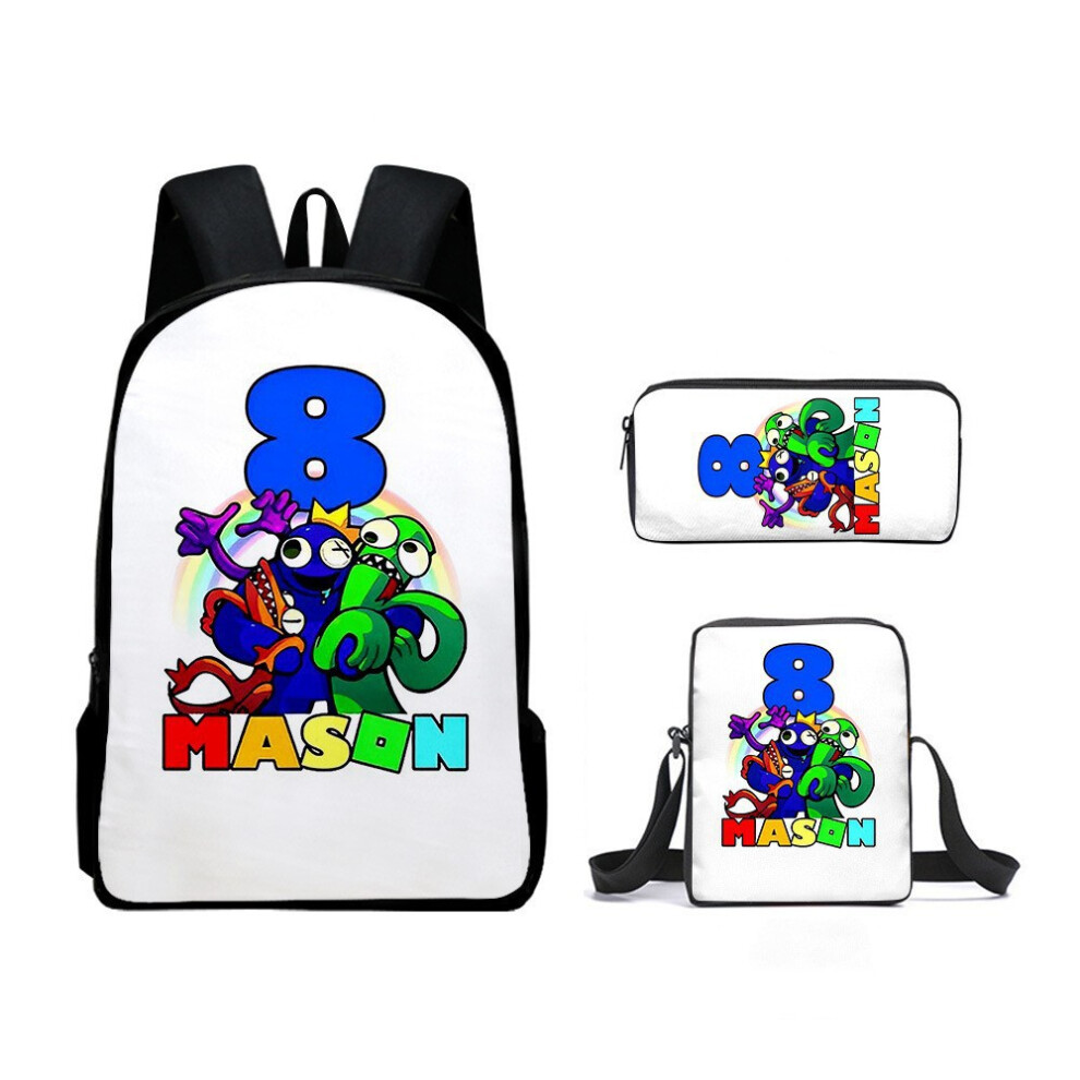 (2, 3pc Set Backpack) Rainbow Friends Cartoon Backpack Set - 3pc Set with Backpack, Crossbody Bag, and Pencil Case-image-OPC-PHQXGN6-NEW