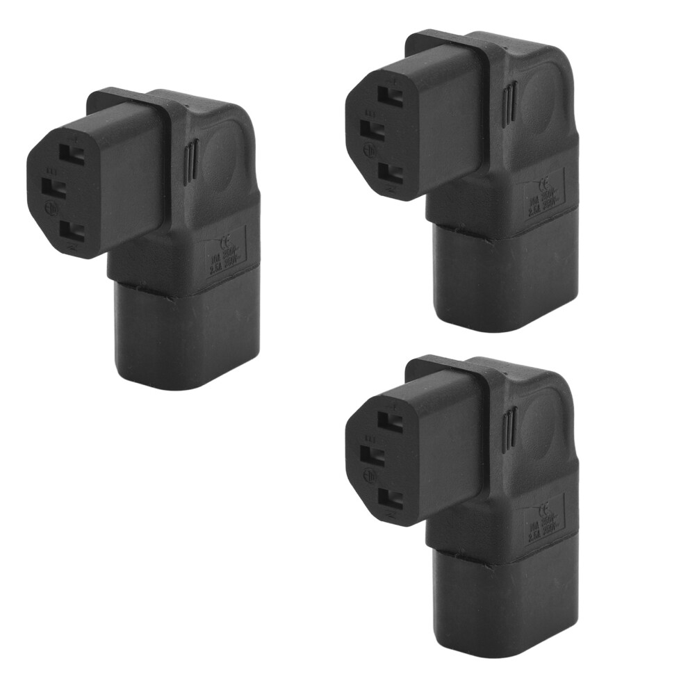 3Pcs Iec320 C14 To Iec320 C13 Power Adapter Right Angle Iec320 C14 To C13 90 Degree Left Turn Power Adapter 250V 2500W 7901314596339