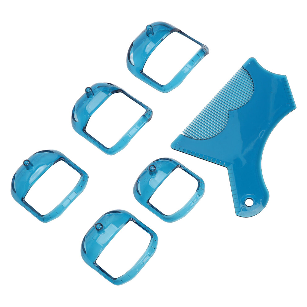 Beard Shaping Styling Tool with Comb 5 Size Beard Shaper Template Mustache Grooming Tool Blue