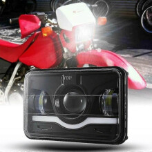 Black 4x6 Inch Motorcycle Led Headlight Drl Hi Low Beam for Honda Xr250 Xr400 Xr650 Suzuki Drz400sm Drz400s Drz400e