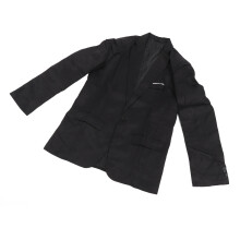 3 Pieces Men Jacket Vest Pants Set Turn Down Collar Chest Pocket 1 Button Slim Fit Dress Suit Black XL