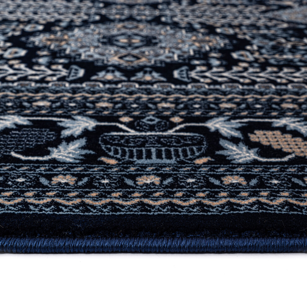 (Navy, 160 x 230 cm) Bedroom Living Room Traditional Rugs Runner Carpet