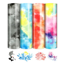 Vinilo de transferencia t rmica Tintnut - Vinilo HTV arco ris con efecto tie-dye de 25 x 30 cm (4 hojas) para camisetas, telas y prendas de vesti