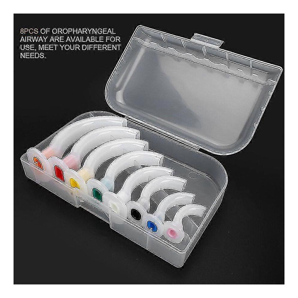(As show, One size) 8pcs/box Mixed Airway Tube Gas Guide Tube For Orop Haryngeal Disposable Airway For Emergency First Aid