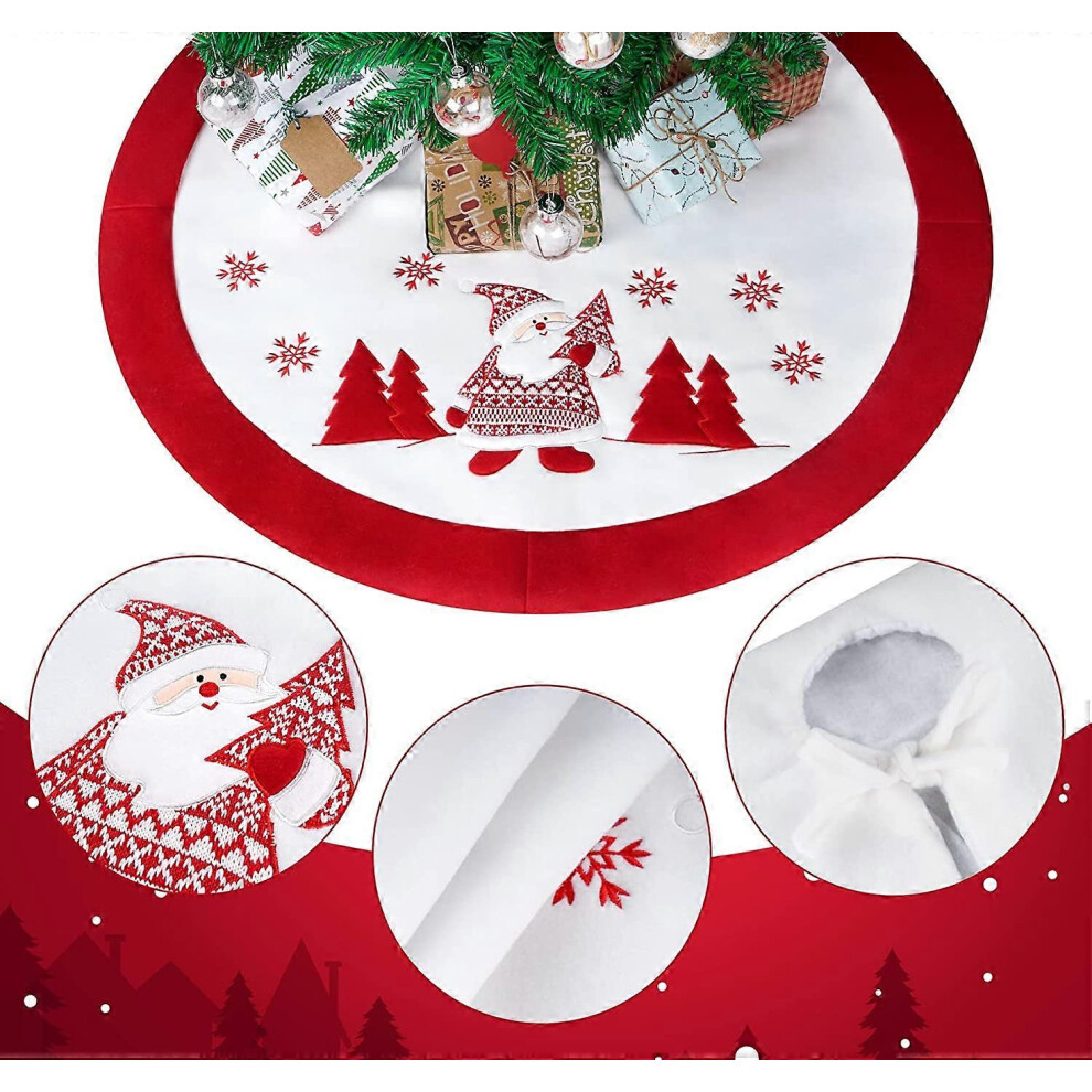 (As show, One size) Round Christmas Tree Skirt Christmas Tree Cover Christmas Tree Cover Christmas Tree Needle Protection White-image-OPC-PHQXK7N-NEW
