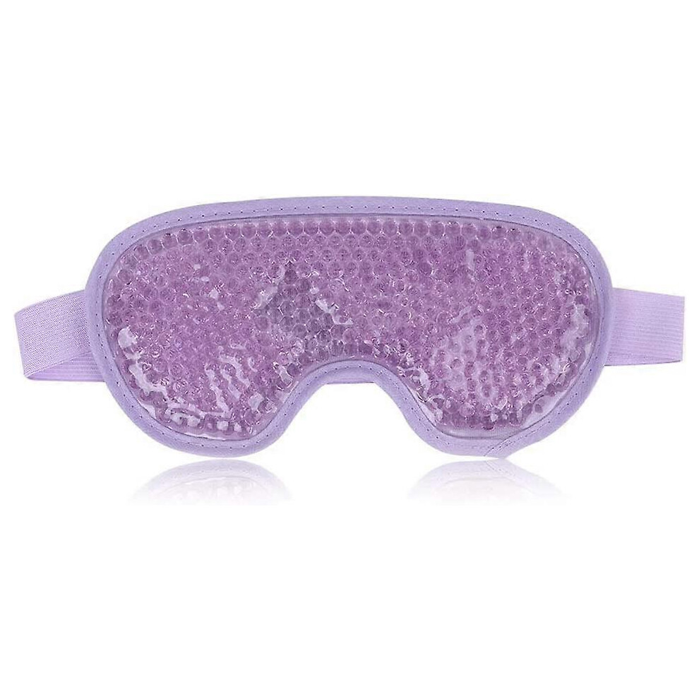 (As show, One size) Cold Eye Mask Puffy Gel Eye Mask, Dark Circles, Migraine Reusable Eye Ice Pack for Hot Cold Therapy (Purple)