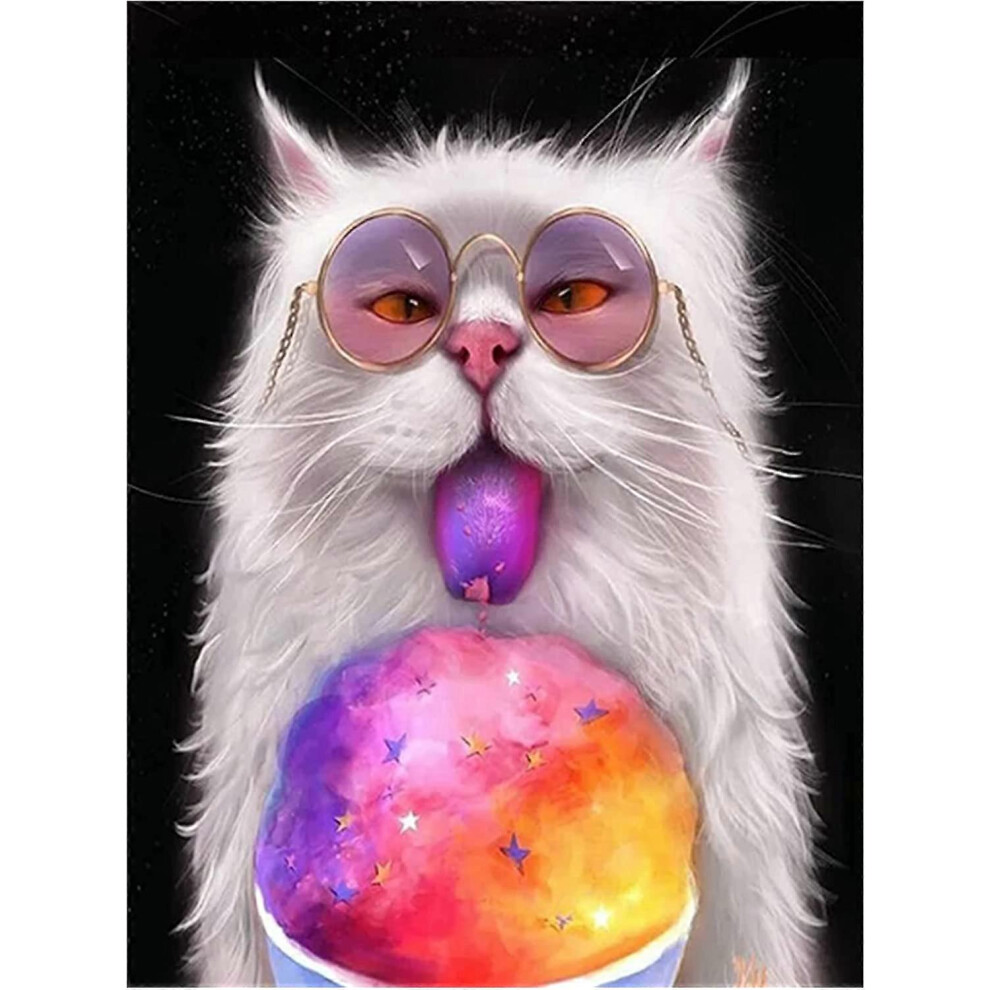 (As show, One size) 5D Diamond Painting Kits for Adults, Full Diamond Painting Kit Cat 5D Diamond Arts Kits Adults Cat Full Drill Diamond Painting Ani