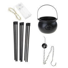 (Button battery type , One size) Witches Cauldron, Halloween Decor Outdoor Large Witches Cauldron on Tripod with Lights