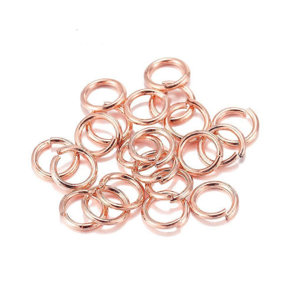 (As show, One size) 500 O-rings multiple sizes of open rings single rings iron rings C-rings connecting rings DIY jewellery accessories 10x1.0mm thick (Rose gold)